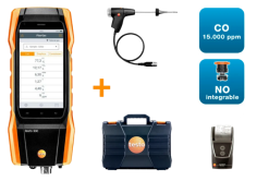 testo 300 uzun ömürlü set 4, yazıcılı - baca gazı analizörü (O2, CO 15,000 ppm'e kadar, NO - sonradan takılabilir)